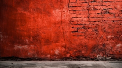 Texture of old red concrete wall for background. Generative AI