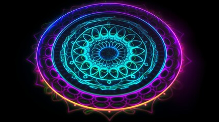 abstract background, neon symmetrical