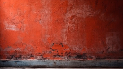 Texture of old red concrete wall for background. Generative AI