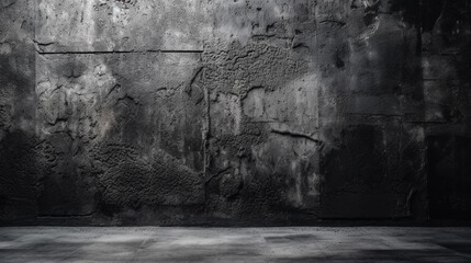 Texture of old black concrete wall for background. Generative AI
