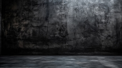 Texture of old black concrete wall for background. Generative AI