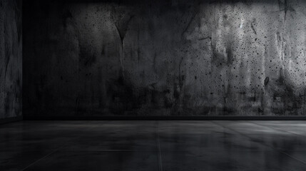 Texture of old black concrete wall for background. Generative AI