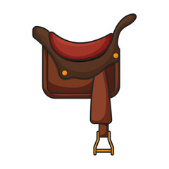 Cowboy saddle vector icon.Color vector icon isolated on white background cowboy saddle.