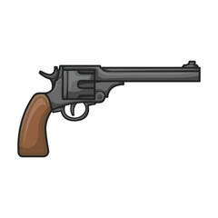 Revolver of gun vector icon.Color vector icon isolated on white background revolver of gun.