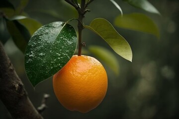 Orange Fruit Hanging from a Tree. AI