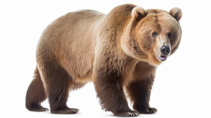 Fototapeta premium Brown bear on white background. Generative AI