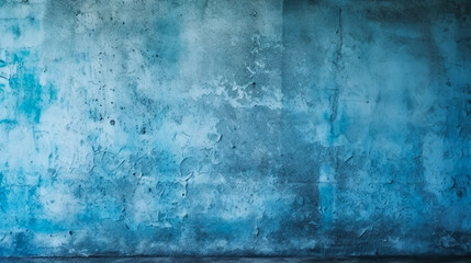 Texture of old blue concrete wall for background. Generative AI