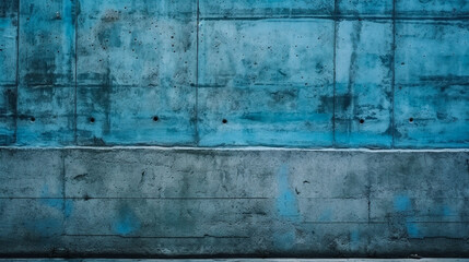 Texture of old blue concrete wall for background. Generative AI
