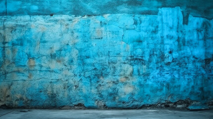 Texture of old blue concrete wall for background. Generative AI