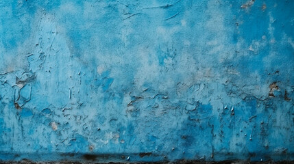 Texture of old blue concrete wall for background. Generative AI