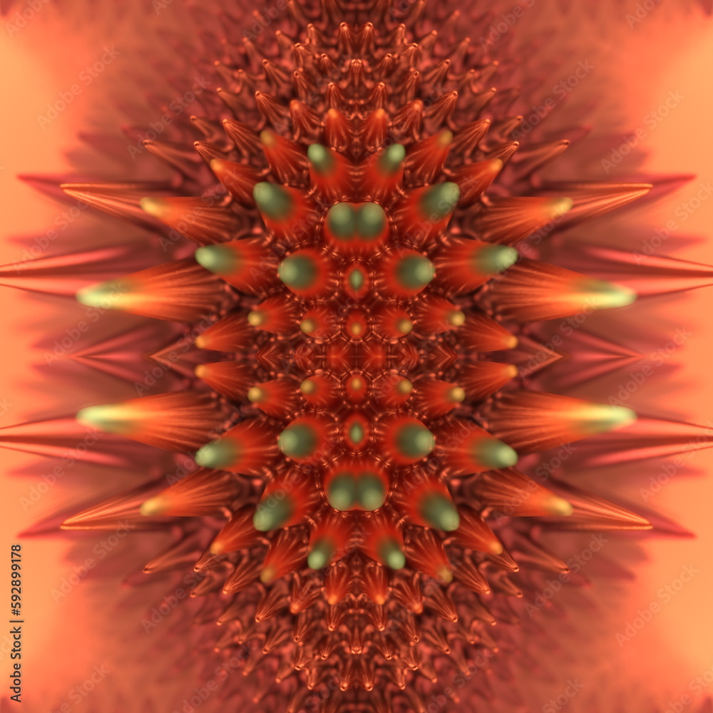 Aufkleber Psychedelic composition with fantastic ferromagnet drop. Abstract background. 3d rendering digital illustration