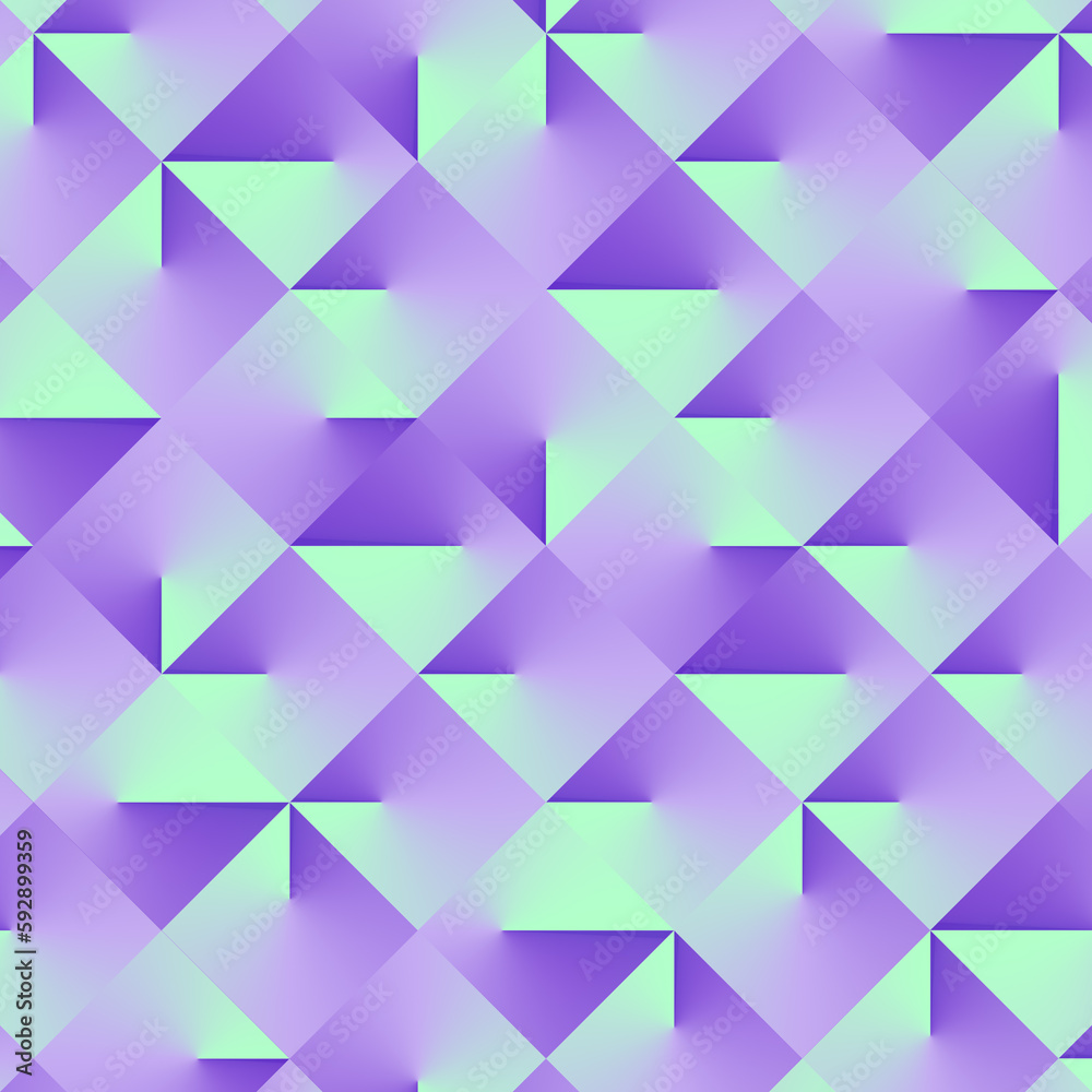 Aufkleber Rectangular shapes with trendy neon colored gradient. Creative background. 3d rendering digital illustration