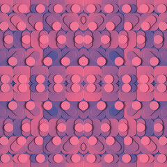 Symmetrical abstract digital illustration background of geometric colorful pattern. 3d rendering