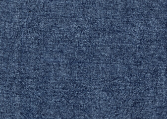 Solid piece of denim cotton dark blue fabric texture. Fine weave, smooth surface, no wrinkles