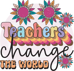 Retro Teacher Sublimation Design