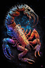 Scorpios astrological sign in space Generative AI