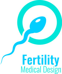 Fertility icon design with sperm, vector medical pictogram