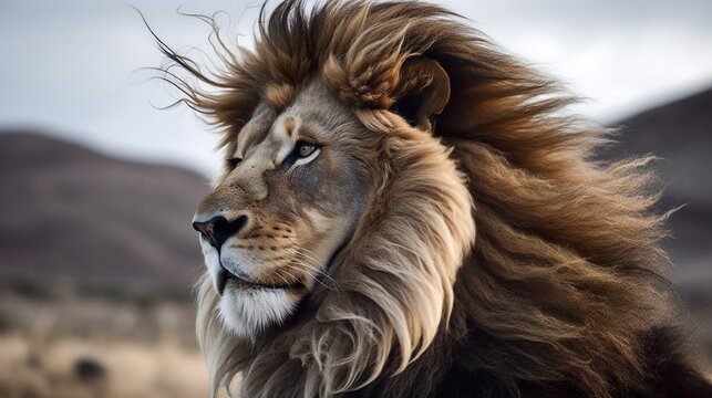 Close-up of a majestic lion