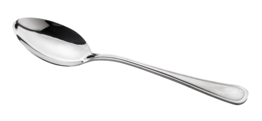 Shiny metal spoon isolated