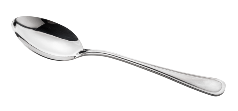Shiny metal spoon isolated
