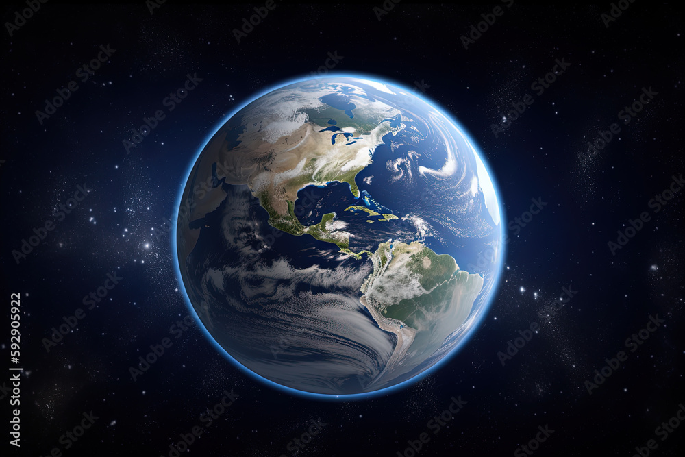 Canvas Prints realistic earth planet in space. created with generative ai technology