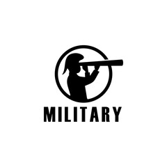 Lieutenant military captain logo design - obrazy, fototapety, plakaty