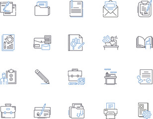 Editing outline icons collection. Edit, Editing, Modify, Enhance, Improve, Revise, Reorganize vector and illustration concept set. Crop, Process, Reshape linear signs