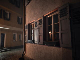 Altstadt in Süddeutschland bei Nacht