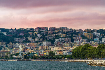 Coucher de soleil sur la baie de Naples