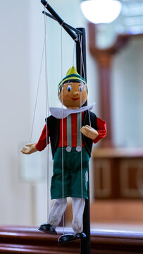 Closeup of a Pinocchio doll, displayed in the lobby of Disney Hotel in Disney Tokyo Resort in Japan