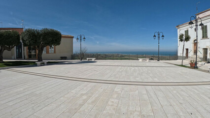 The square of Campomarino, a painted village of Molise in Italy.