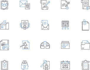 Planning outline icons collection. Scheme, Arrangement, Program, Design, Outline, Map, Map out vector and illustration concept set. Method, Intend, Agenda linear signs