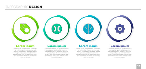 Set Comet, Pisces zodiac, Neptune planet and Falling star. Business infographic template. Vector