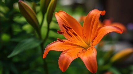 Fototapeta premium orange tiger lily Generative AI 