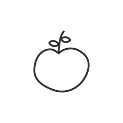 Hand drawn apple vector icon. Apple flat sign design. Apple symbol pictogram. UX UI icon. Linear icon