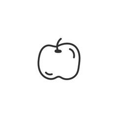 Hand drawn apple vector icon. Apple flat sign design. Apple symbol pictogram. UX UI icon. Linear icon
