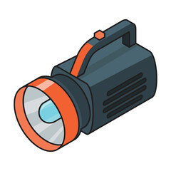Flashlight isometric vector icon.Color vector icon isolated on white background flashlight.
