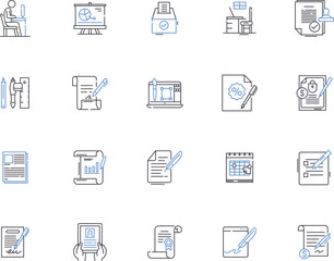 Editing outline icons collection. Edit, Editing, Modify, Enhance, Improve, Revise, Reorganize vector and illustration concept set. Crop, Process, Reshape linear signs