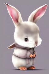 Obraz na płótnie Canvas white rabbit with bow