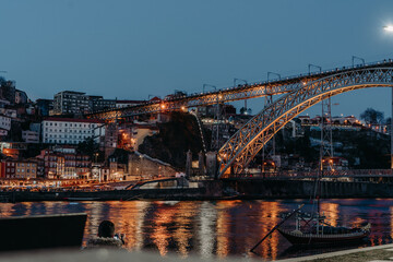 Cityscape of Porto at night