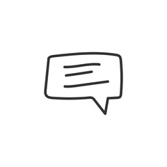 Hand drawn bubble chat vector icon. Chat flat sign design. SMS chat symbol pictogram. Hand drawn chat message icon. UX UI icon. Linear icon