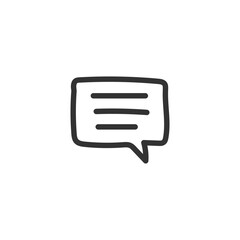 Hand drawn bubble chat vector icon. Chat flat sign design. SMS chat symbol pictogram. Hand drawn chat message icon. UX UI icon. Linear icon