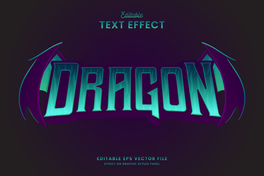 decorative editable dragon text effect vector design