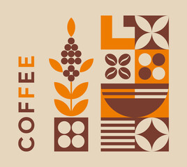 Illustration for cafe and restaurant menus. Package with coffee branch. Packaging design for shop. - 592914387