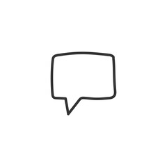 Hand drawn bubble chat vector icon. Chat flat sign design. SMS chat symbol pictogram. Hand drawn chat message icon. UX UI icon. Linear icon