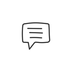 Hand drawn bubble chat vector icon. Chat flat sign design. SMS chat symbol pictogram. Hand drawn chat message icon. UX UI icon. Linear icon