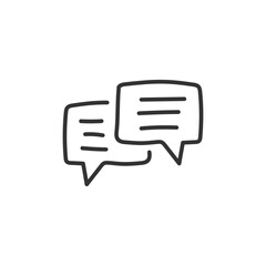 Hand drawn bubble chat vector icon. Chat flat sign design. SMS chat symbol pictogram. Hand drawn chat message icon. UX UI icon. Linear icon