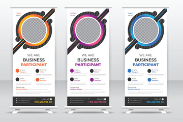 Creative roll up banner template design, banner, layout, advertisement, pull up,