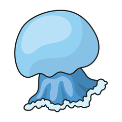 Jellyfish vector icon.Color vector icon isolated on white background jellyfish.