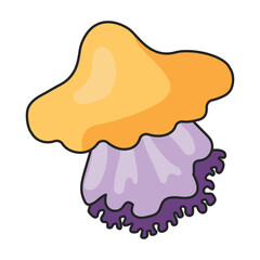 Jellyfish vector icon.Color vector icon isolated on white background jellyfish.